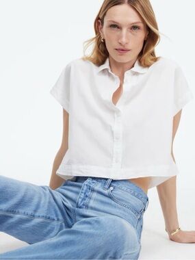 Madewell dolman White Button-Front Shirt
